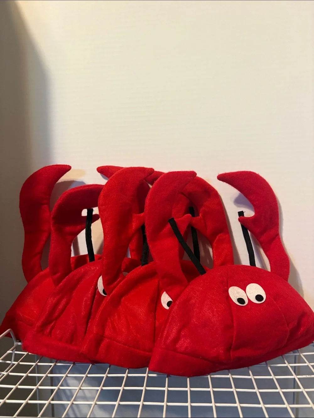 Set of 4 Red Lobster Costume Hats with Antlers